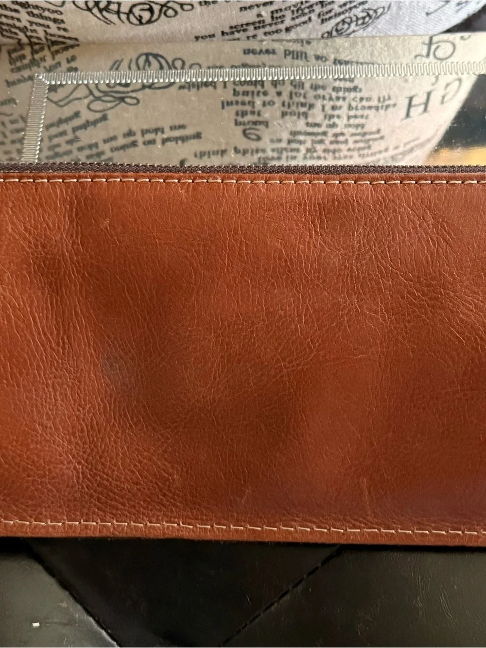 Patricia Nash Brown Leather Zip Wristlet Pouch